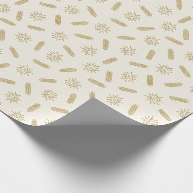 Papel De Regalo Estrellas doradas y brunch de árboles (Esquina)