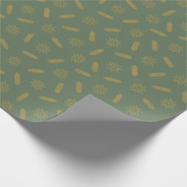 Papel De Regalo Estrellas doradas y brunch de árboles
