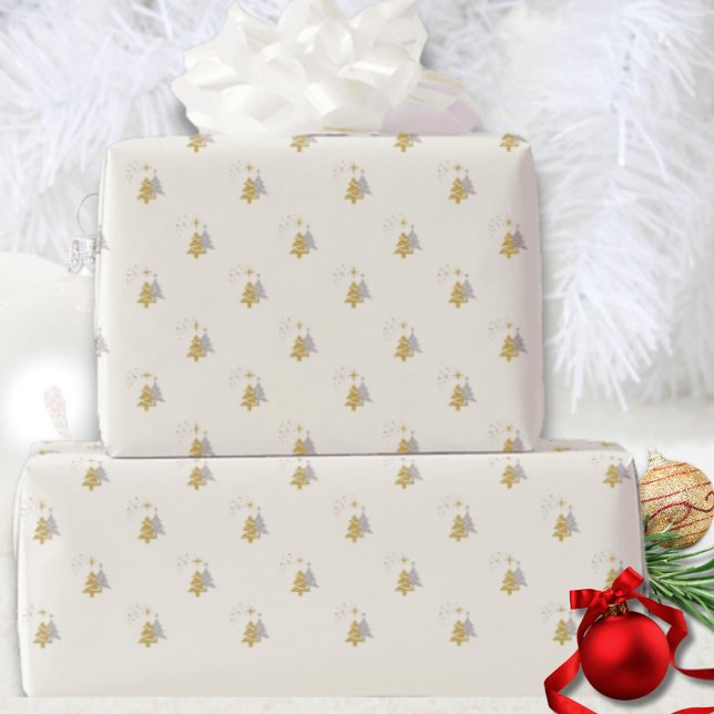 Papel De Regalo Estrellas elegantes modernas árbol de Navidad Mini (Subido por el creador)