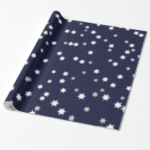Papel De Regalo Estrellas en azul marino