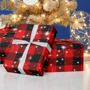 Papel De Regalo Estrellas en Cuadros de Búfalo