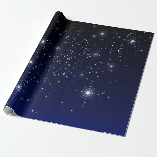 PAPEL DE REGALO ESTRELLAS EN EL ESPACIO (Desenrollado)
