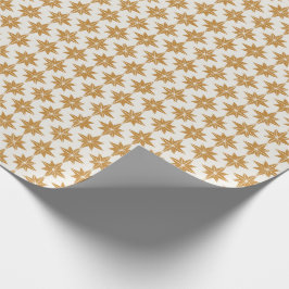 Papel De Regalo Estrellas geométricas amarillas doradas Navidades 