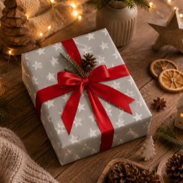 Papel de regalo Estrellas Gris Suave
