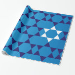 Papel De Regalo Estrellas judías azules gigantes<br><div class="desc">¡Esto es un gran papel de embalaje para Jánuca!</div>