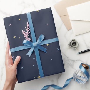 Papel De Regalo Estrellas Lindas En Un Cielo Nocturno Brillante