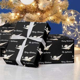 Papel De Regalo Estrellas Luna Paloma Blanca Feliz Navidad Tu Nomb