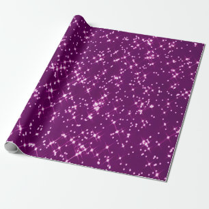 Papel De Regalo Estrellas moradas purpurina