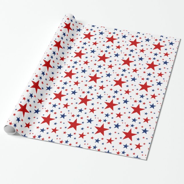 Papel De Regalo Estrellas patrióticas (Desenrollado)