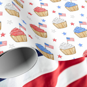 Papel De Regalo Estrellas patrióticas de la bandera de la torta az