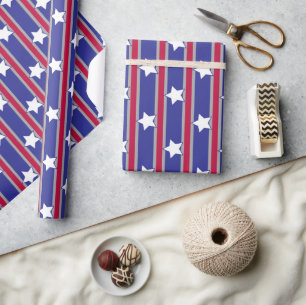 Papel De Regalo Estrellas patrióticas divertidas y divertidas