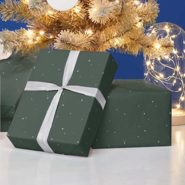 Papel De Regalo Estrellas pequeñas y simples Navidades blancos vac (Vacaciones)