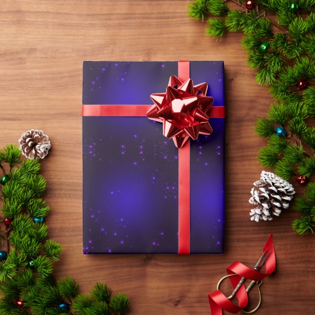 Papel De Regalo Estrellas púrpuras (Regalo de vacaciones)