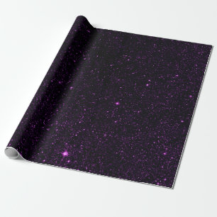 Papel De Regalo Estrellas Púrpuras Espacio Oscuro
