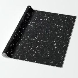Papel De Regalo Estrellas purpurinas2 - Negro plateado
