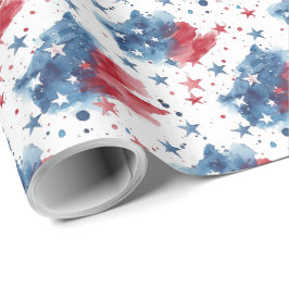 Papel de regalo Estrellas Rojas Blancas y Azules P