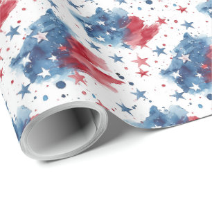 Papel de regalo Estrellas Rojas Blancas y Azules P