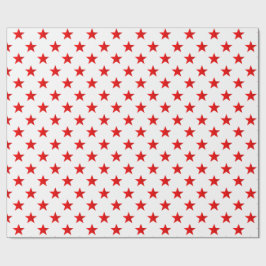 Papel De Regalo Estrellas rojas blancas y brillantes