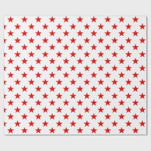 Papel De Regalo Estrellas rojas blancas y brillantes