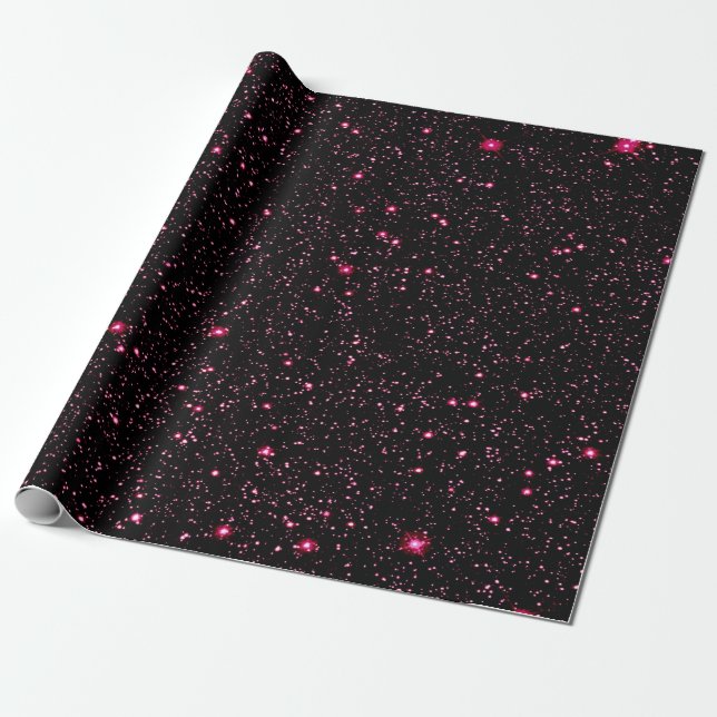 Papel De Regalo Estrellas Rosa Caliente (Desenrollado)