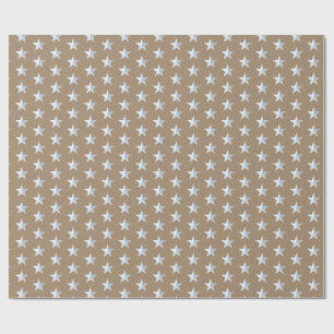 Papel De Regalo Estrellas rusticas Kraft Silver
