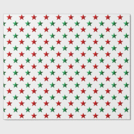 Papel De Regalo Estrellas verdes rojas