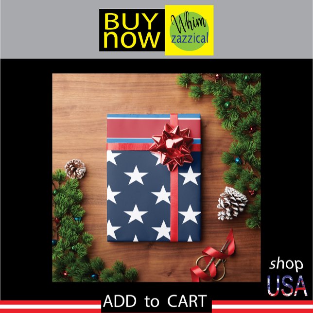 Papel De Regalo Estrellas y barras de la bandera estadounidense Pa (patriot paper)