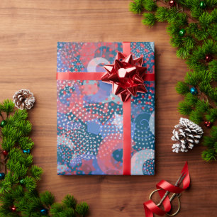 Papel De Regalo Estrellas y Círculos, superposición aleatoria