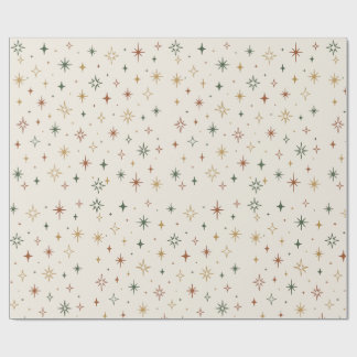 Papel De Regalo Estrellas y destellos de Navidad