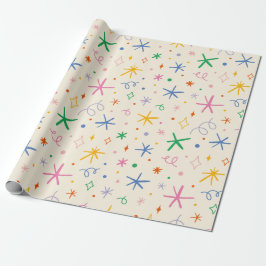 Papel De Regalo Estrellas y giros coloridos