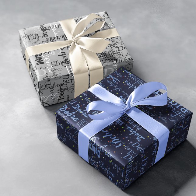 Papel De Regalo estrellas y nombres . cree su propio patrón (Subido por el creador)