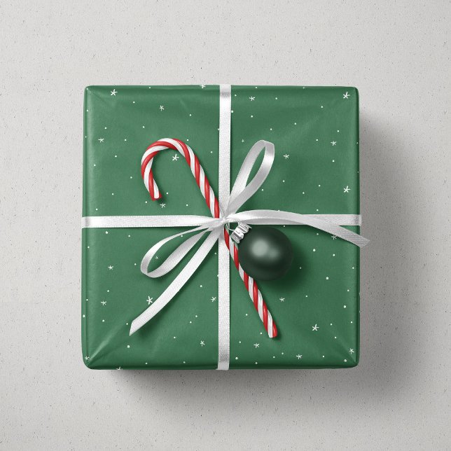 Papel De Regalo Estrellas y puntos blancos verdes lindos Navidades (Subido por el creador)