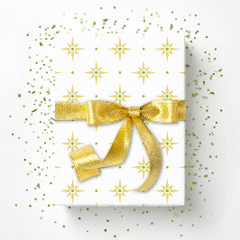 Papel De Regalo Estrellas y puntos en palma y amarillo