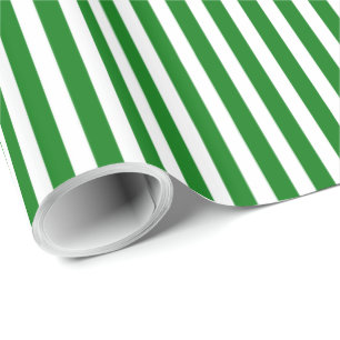 Papel De Regalo Estribos de caña de Navidad verde y blanco de nie