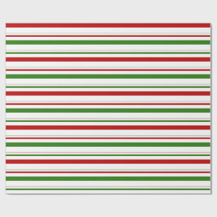 Papel De Regalo Estribos de estilo Navidad verde, blanco y rojo