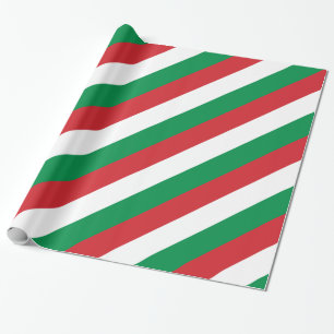Papel De Regalo Estribos verdes rojos y blancos de Hungría