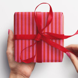 Papel De Regalo Estripa rosa y roja alegre Navidad brillante festi