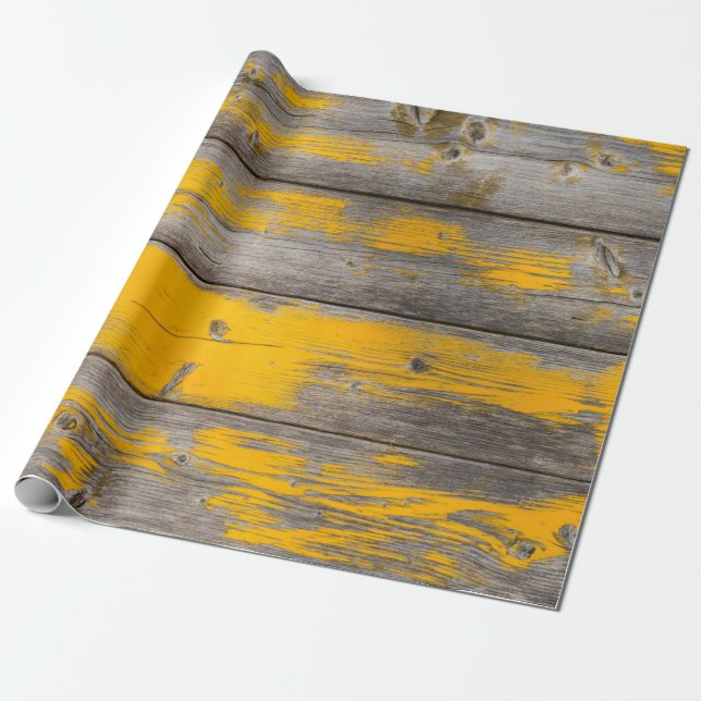 Papel De Regalo Estructura amarilla de la pared de madera de textu (Desenrollado)