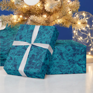 Papel De Regalo Estructura de Marble Azul Terrazo