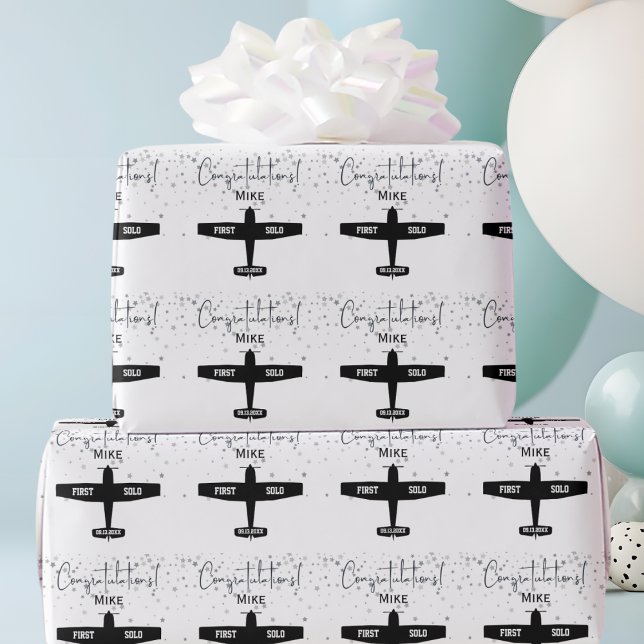 Papel De Regalo Estudiante piloto Primer Personalizado de Aviación (Subido por el creador)