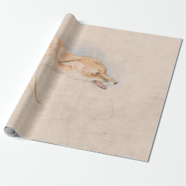 Papel De Regalo Estudio de un Zorro de Crouching (por John Frederi