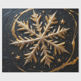 Papel De Regalo Eternal Frost – Golden Snowflake Glam Gift Wrap
