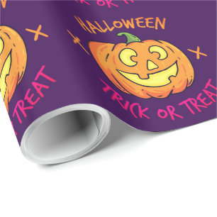 Papel De Regalo Etiqueta de calabaza de Halloween para trucos o tr
