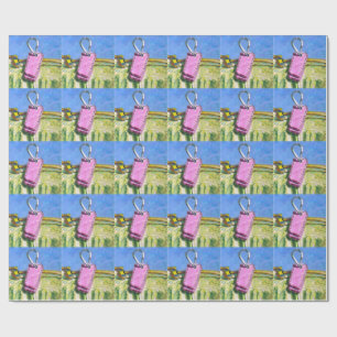 Papel De Regalo Etiqueta rosa paisaje moderno abstracto expresioni