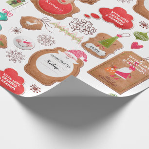 Papel De Regalo Etiquetas de Navidades personalizadas