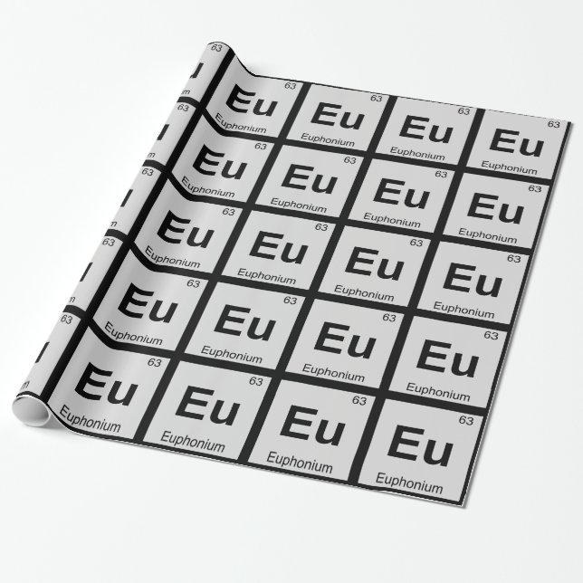 Papel De Regalo Eu - Tabla Periódica De Química De Música Eufona (Desenrollado)