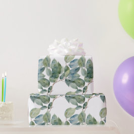 Papel De Regalo Eucalipto acuarela delicada y suave vegetación de 