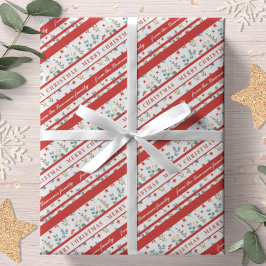 Papel De Regalo Eucalyptus Berries Feliz Navidad Personalizado