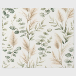 Papel De Regalo Eucalyptus Pampas Grass Wrap