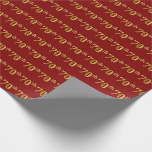 Papel De Regalo Evento 70 (70º) de Red, Faux Gold